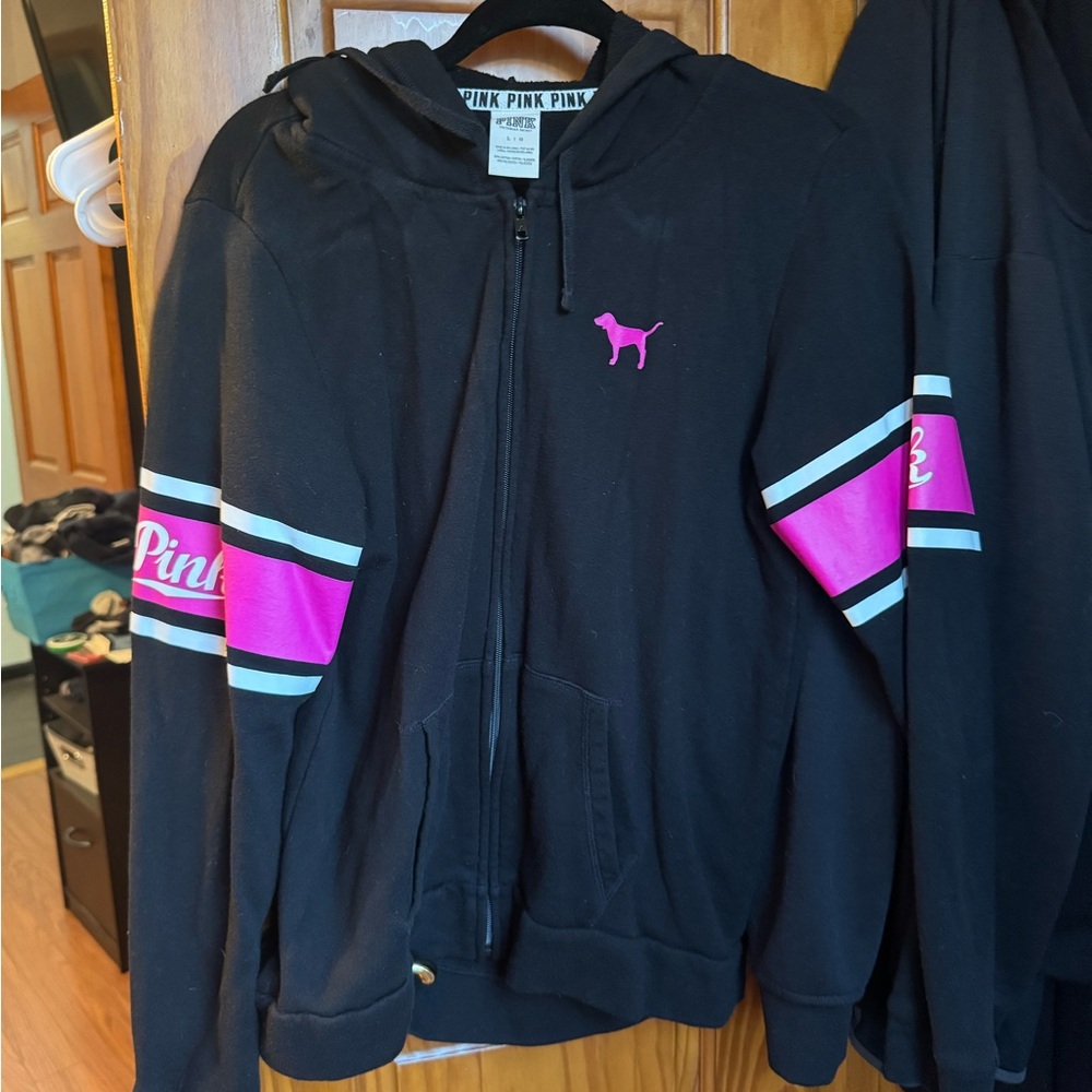 Victoria's Secret PINK Black Zip-Up Hoodie